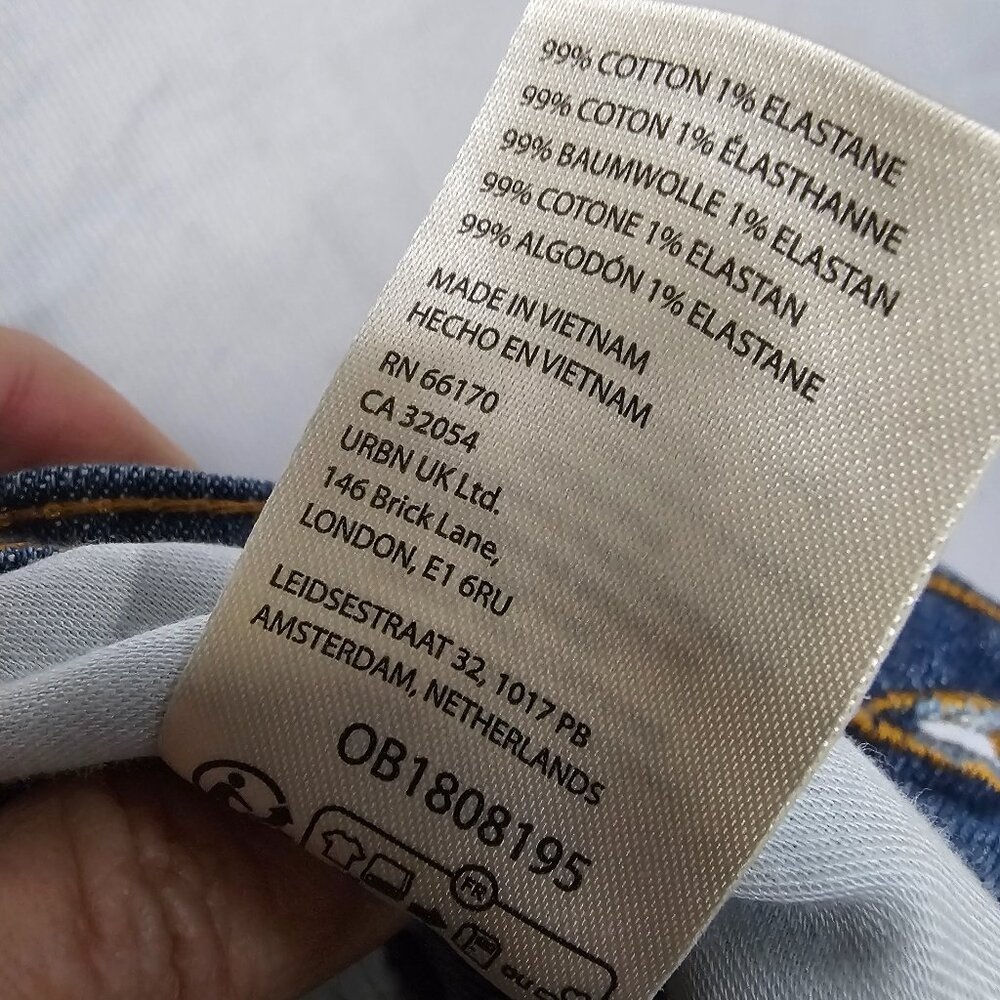 Anthropologie Pilcro Jeans Wide Leg Trouser Blue Denim High Rise 30T - Picture 9 of 11